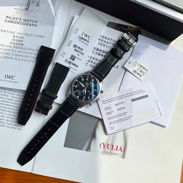 iwc iw377701 pilot chronograph – classic 43mm black dial automatic aviation watch iwc iw377701 pilot chronograph – classic 43mm black dial automatic aviation watch